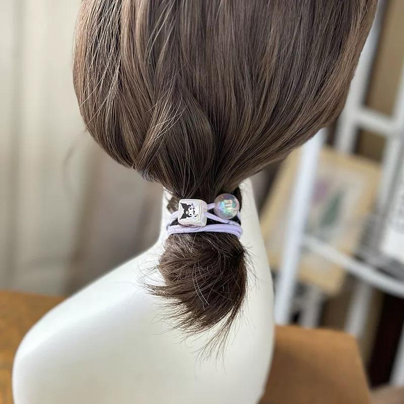 【台灣現貨🎁J&E比選物店】正版 三麗鷗 髮圈 庫洛米 髮繩 小女孩 扎頭髮 頭繩 圓珠 高彈力 女童髮飾 髮圈-細節圖6