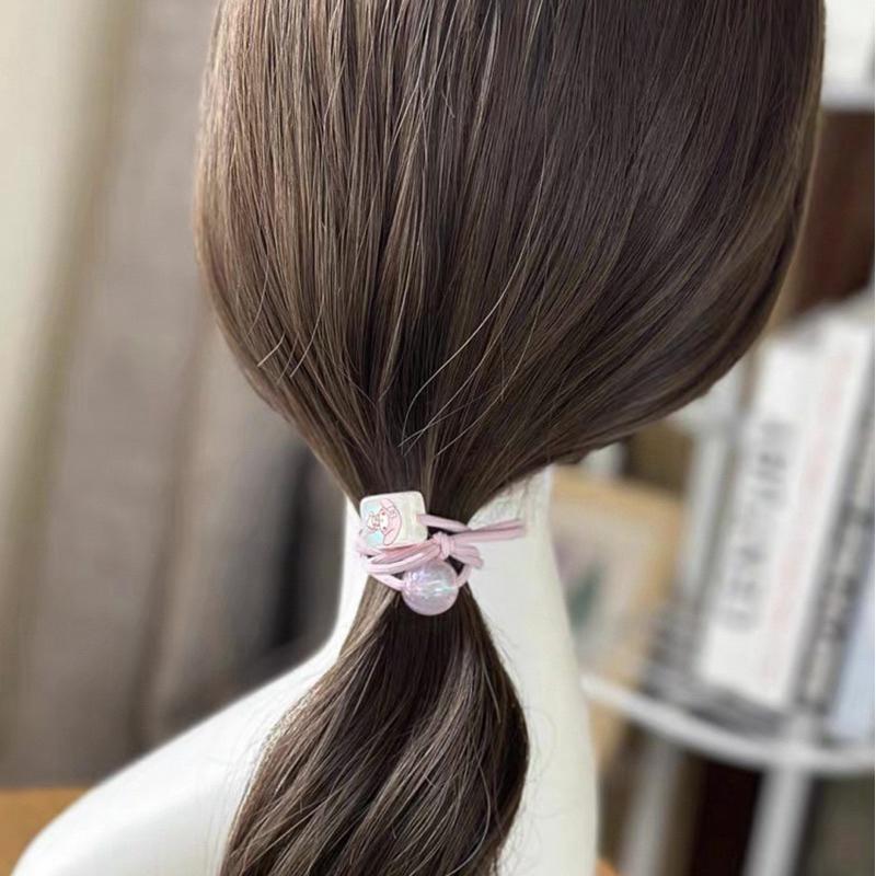 【台灣現貨🎁J&E比選物店】正版 三麗鷗 髮圈 庫洛米 髮繩 小女孩 扎頭髮 頭繩 圓珠 高彈力 女童髮飾 髮圈-細節圖7