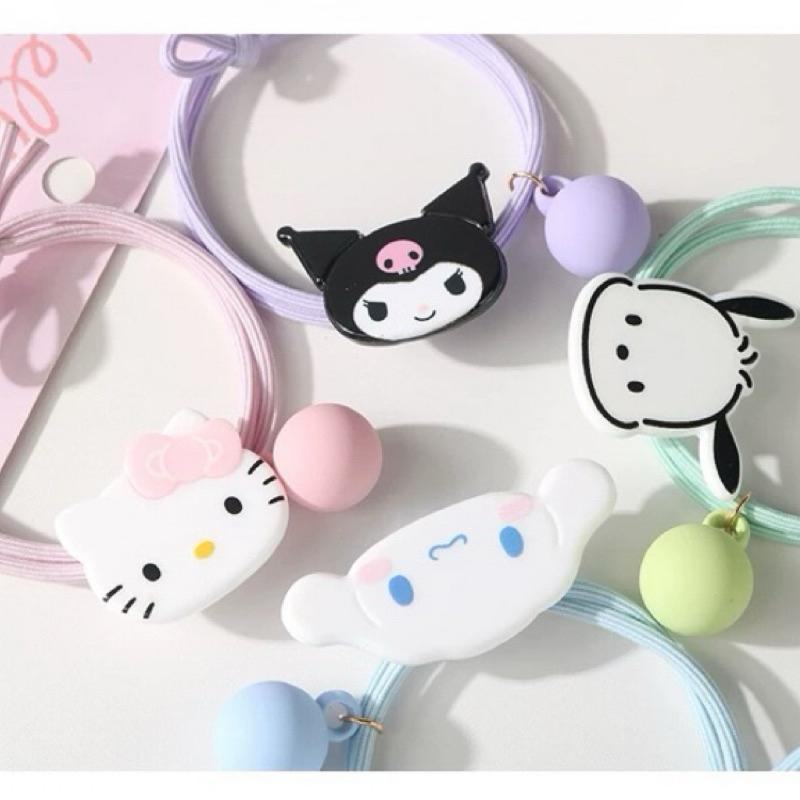 【台灣現貨🎁J&E比選物店】 正版 三麗鷗 頭飾 高彈力髮圈 飾品 兒童髮繩 兒童髮圈 酷洛米 大耳狗 凱蒂貓-細節圖2