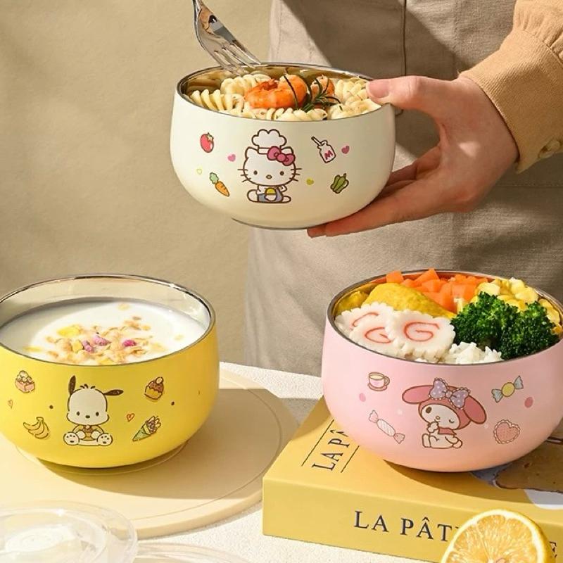 【台灣現貨🎁J&E比選物店】正版 三麗鷗 316 不銹鋼 帶蓋 餐碗 便當盒 飯碗 鋼碗 碗 兒童餐具 兒童碗 不鏽鋼-細節圖7