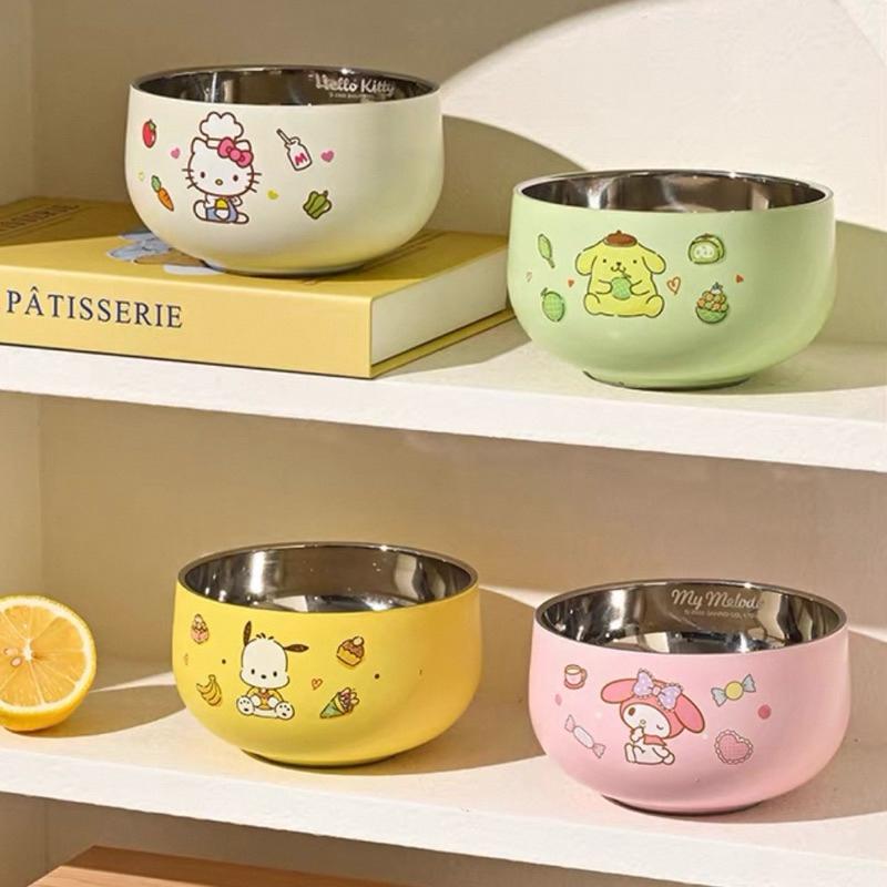 【台灣現貨🎁J&E比選物店】正版 三麗鷗 316 不銹鋼 帶蓋 餐碗 便當盒 飯碗 鋼碗 碗 兒童餐具 兒童碗 不鏽鋼-細節圖8