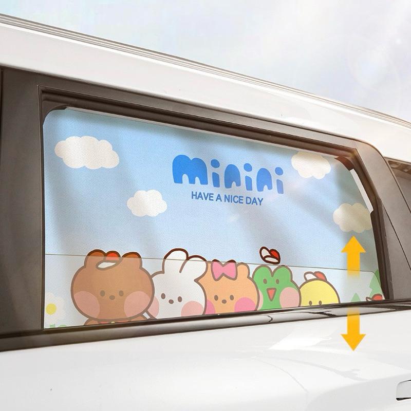 【台灣現貨🎁J&E比選物店】正版 LINE 磁吸 車用窗簾 防曬窗簾 車窗簾 遮陽隔熱 車用 窗簾 夏日窗簾 遮陽窗簾-細節圖5