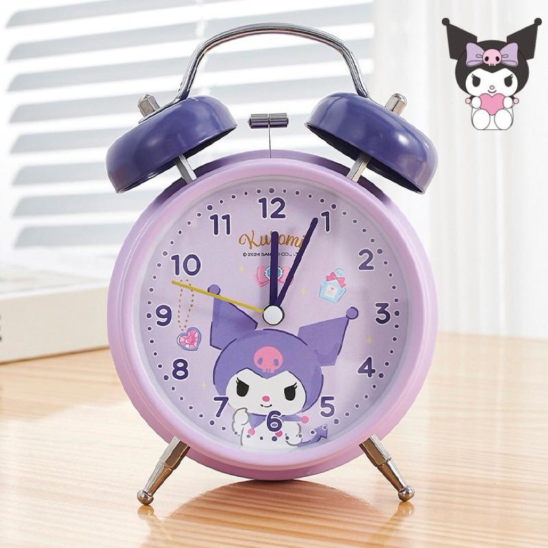 【台灣現貨🎁J&E比選物店】正版 三麗鷗 限量 高質感 鬧鐘 靜音鬧鐘 夜燈功能 整點響鈴 金屬機械鈴鐺 時鐘-細節圖5