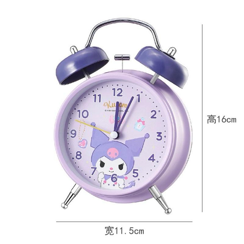 【台灣現貨🎁J&E比選物店】正版 三麗鷗 限量 高質感 鬧鐘 靜音鬧鐘 夜燈功能 整點響鈴 金屬機械鈴鐺 時鐘-細節圖9