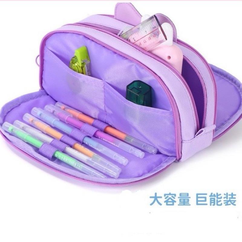 【台灣現貨🎁J&E比選物店】正版 三麗鷗 新款 PU 防水 鉛筆盒 大容量 筆袋 文具收納 收納袋 文具 收納 庫洛米-細節圖5