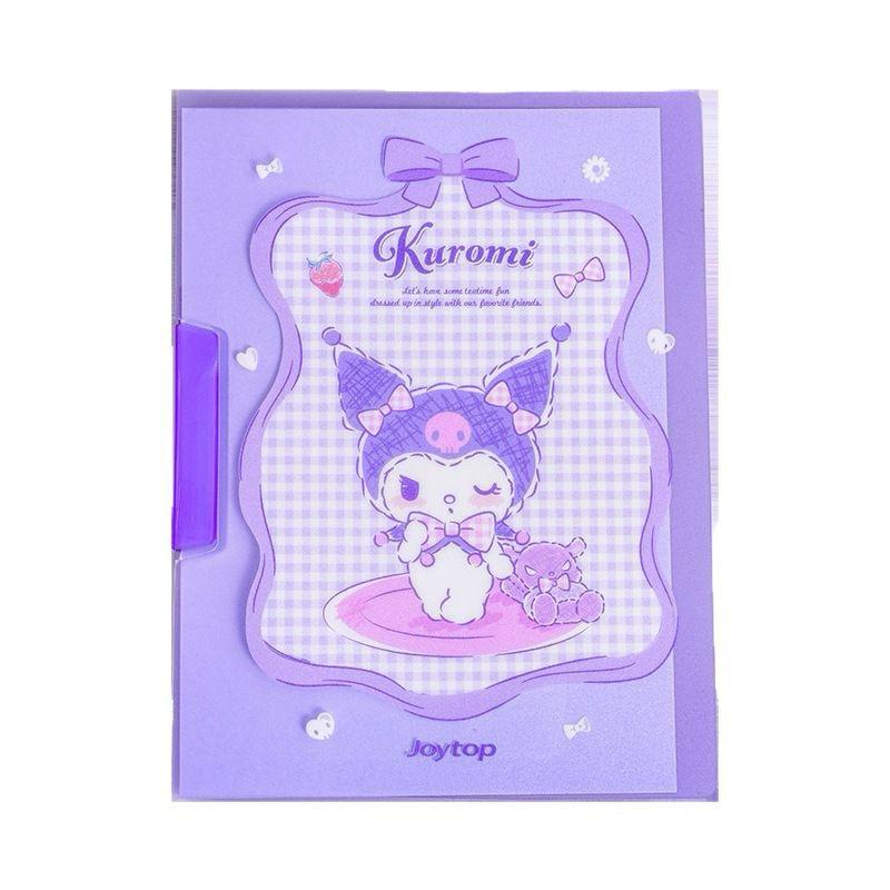 【台灣現貨🎁J&E比選物店】正版 三麗鷗 文件夾 學生考卷 收納冊 拉桿夾 庫洛米 透明加厚 學習檔案 檔案夾 格紋-細節圖2