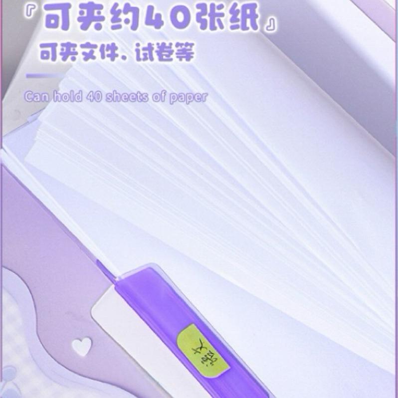 【台灣現貨🎁J&E比選物店】正版 三麗鷗 文件夾 學生考卷 收納冊 拉桿夾 庫洛米 透明加厚 學習檔案 檔案夾 格紋-細節圖4