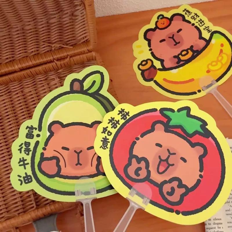 【台灣現貨🎁J&E比選物店】 夏日 小扇子 扇子 雙面圖案 隨身攜帶 夏日涼扇 夏日扇子 手扇 夏日手扇 手柄扇-細節圖4