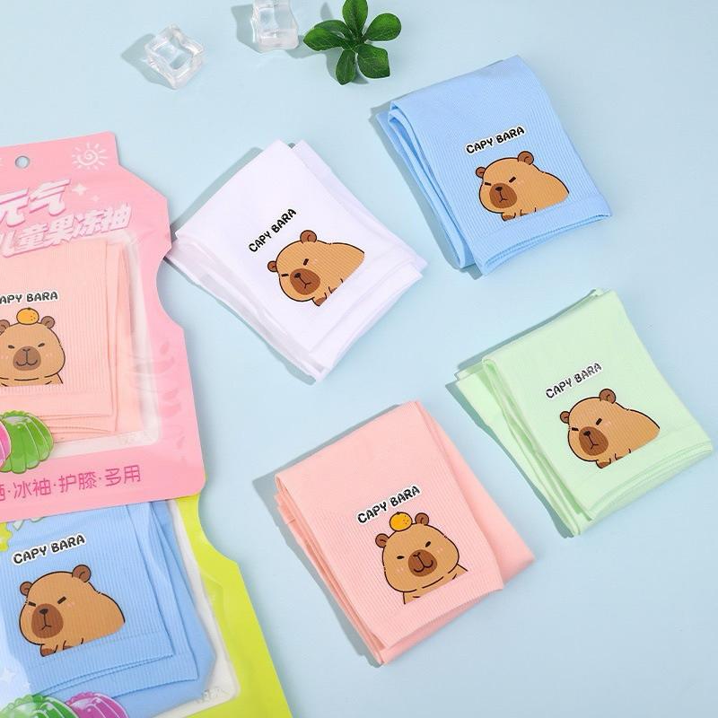 【台灣現貨🎁J&E比選物店】卡皮巴拉 水豚 防曬 高彈性 防曬袖套 涼感袖套 袖套 戶外防曬 防紫外線 兒童袖套-細節圖5