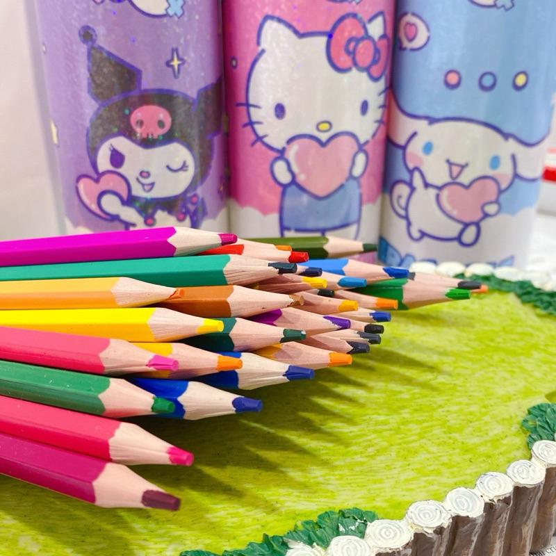 【台灣現貨🎁J&E比選物店】正版 三麗鷗 可擦 HB 色鉛筆 12色 24色 36色 彩色鉛筆 桶裝色鉛筆 畫筆 繪畫-細節圖2