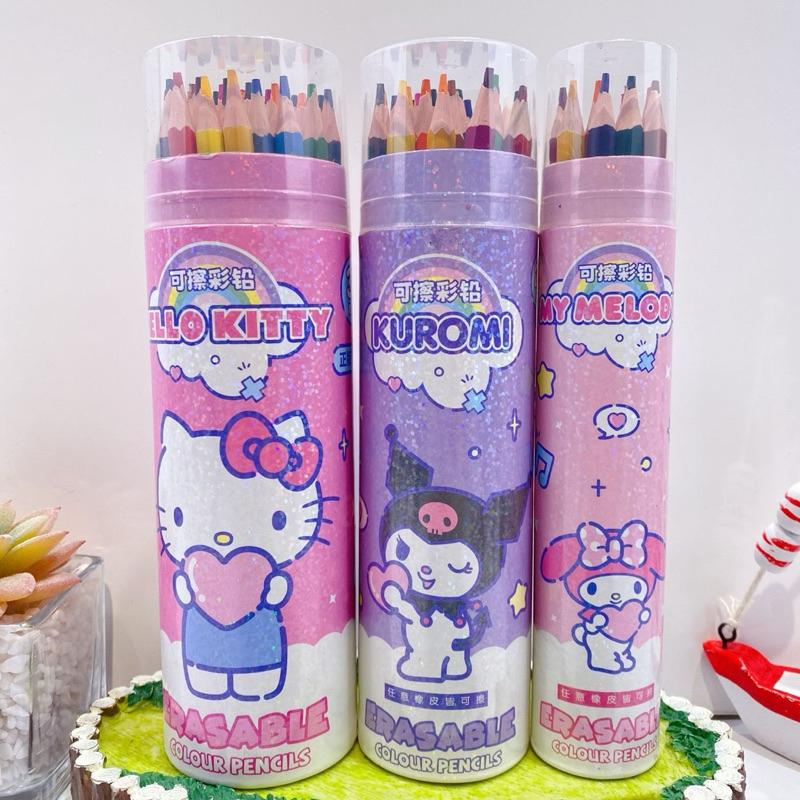 【台灣現貨🎁J&E比選物店】正版 三麗鷗 可擦 HB 色鉛筆 12色 24色 36色 彩色鉛筆 桶裝色鉛筆 畫筆 繪畫-細節圖7