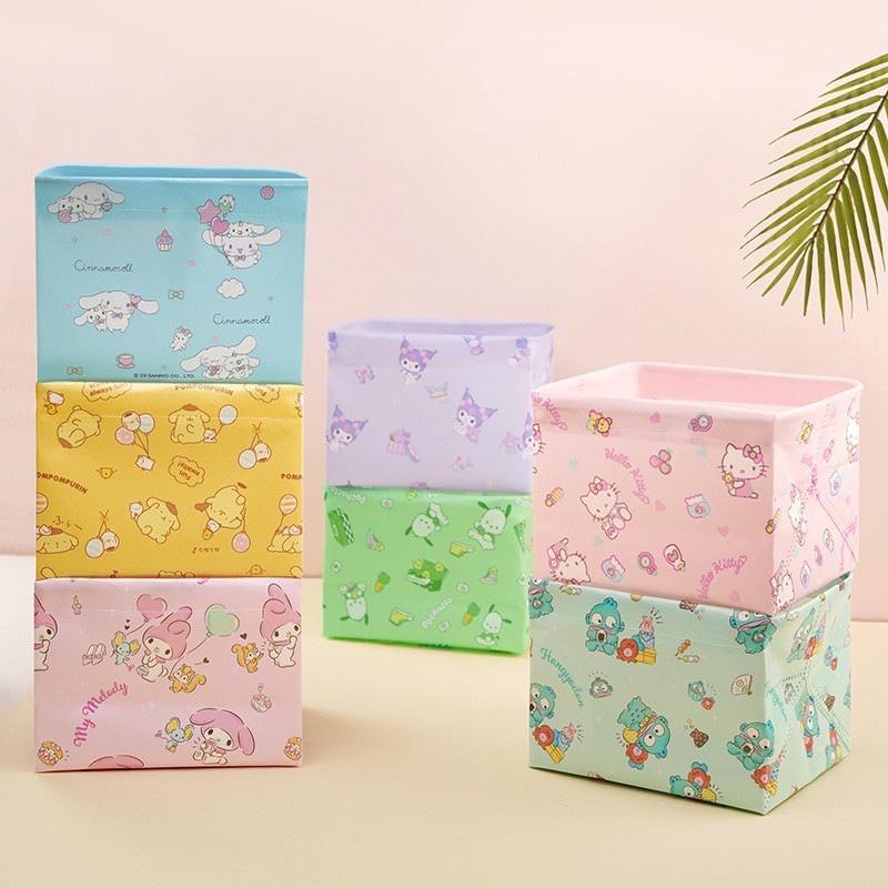 【台灣現貨🎁J&E比選物店】正版 三麗鷗 <3入1組> 折疊 收納框 收納籃 可折疊收納籃 衣服收納 零食收納 桌上收納-細節圖2