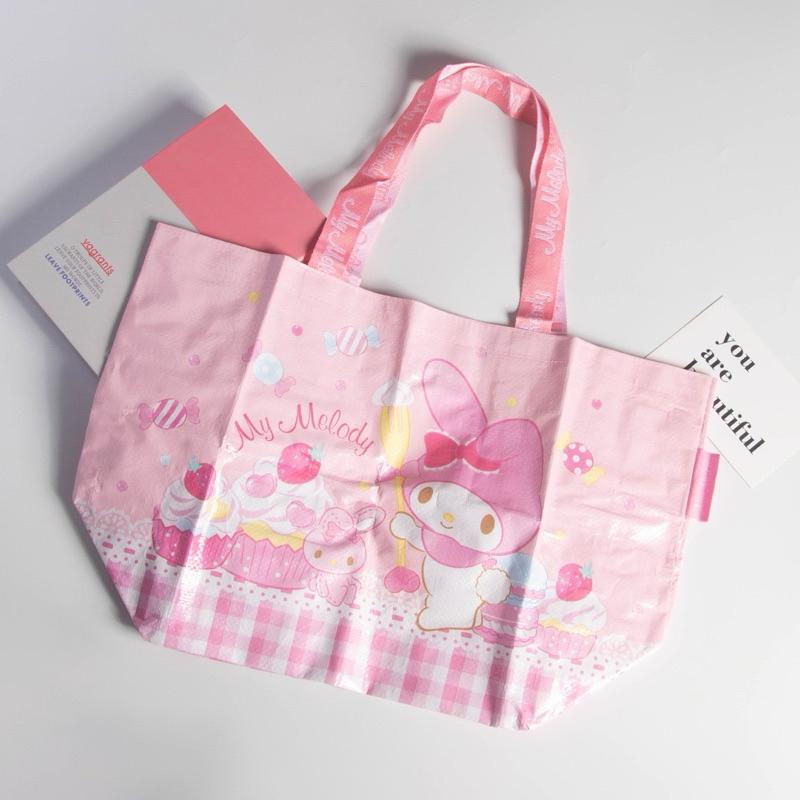 【台灣現貨🎁J&E比選物店】正版 三麗鷗 編織 購物袋 手提袋 摺疊 便攜 單肩包 包包 收納袋-細節圖7