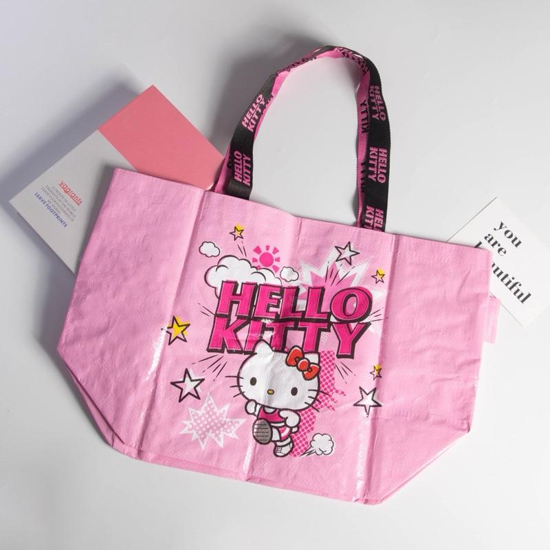 【台灣現貨🎁J&E比選物店】正版 三麗鷗 編織 購物袋 手提袋 摺疊 便攜 單肩包 包包 收納袋-細節圖8