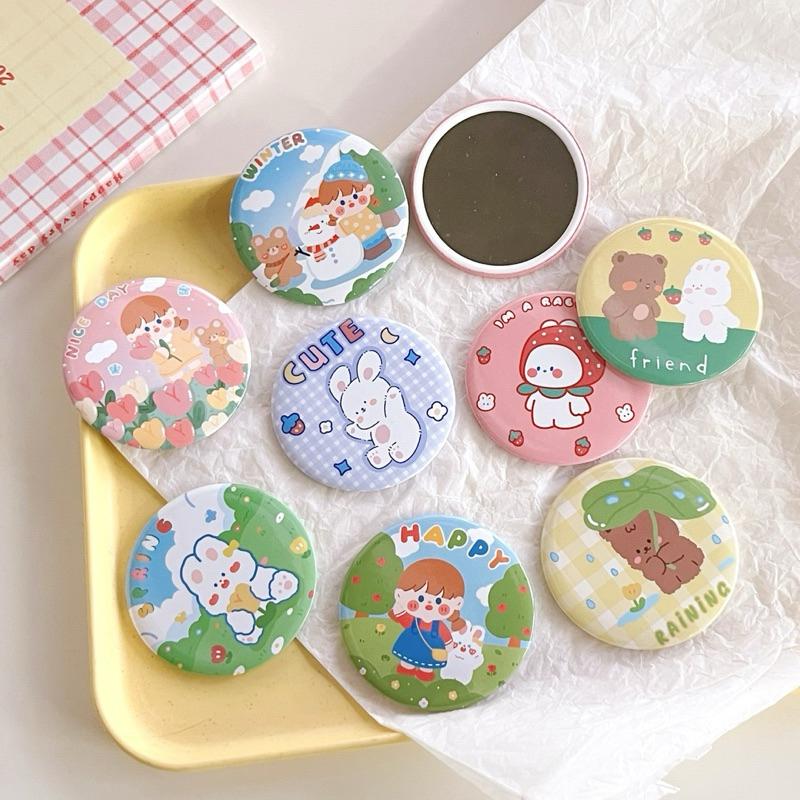 【台灣現貨🎁J&E比選物店】 小鏡子 可愛卡通 可攜式鏡子 化妝鏡 鏡子-細節圖2