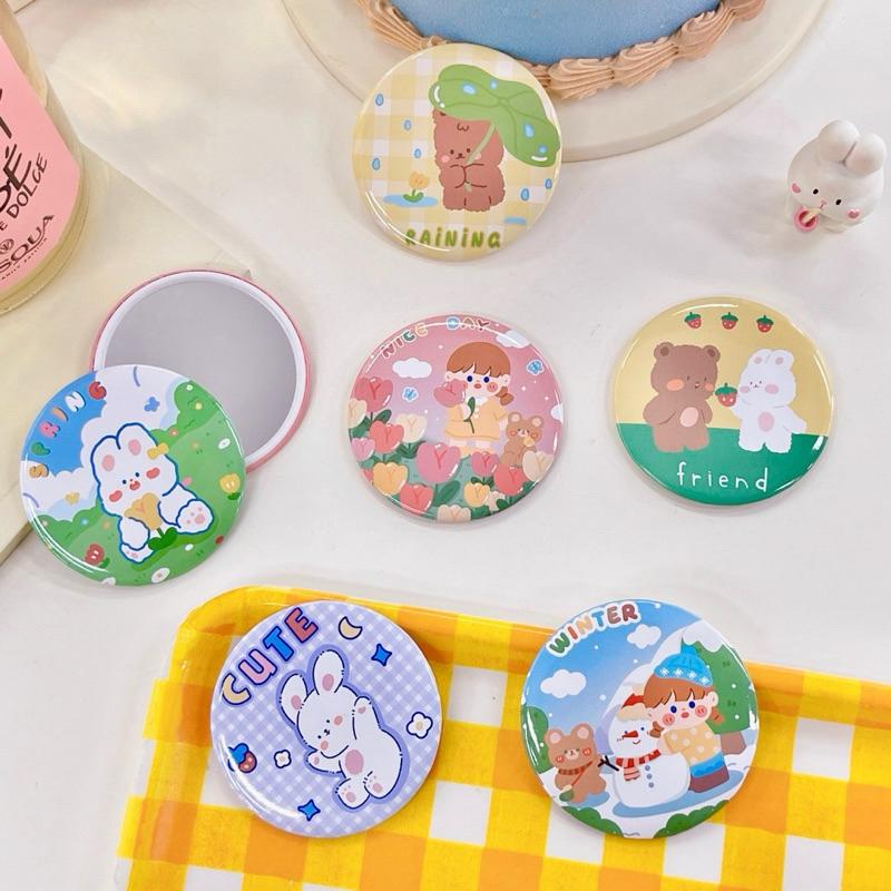 【台灣現貨🎁J&E比選物店】 小鏡子 可愛卡通 可攜式鏡子 化妝鏡 鏡子-細節圖4