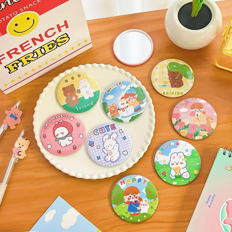 【台灣現貨🎁J&E比選物店】 小鏡子 可愛卡通 可攜式鏡子 化妝鏡 鏡子-細節圖5
