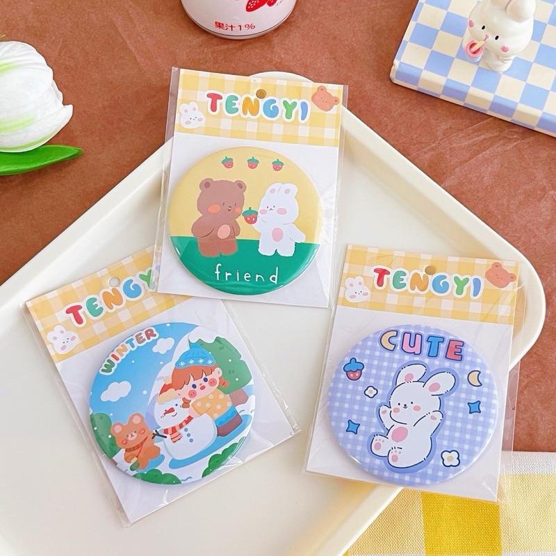 【台灣現貨🎁J&E比選物店】 小鏡子 可愛卡通 可攜式鏡子 化妝鏡 鏡子-細節圖7