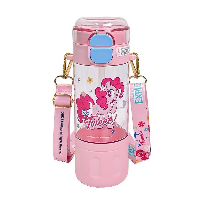 【台灣現貨🎁J&E比選物店】正版 小馬寶莉 580mL 背帶款 Tritan 雙飲式水壺 直飲 吸管 雙飲 水杯 水壺-細節圖2