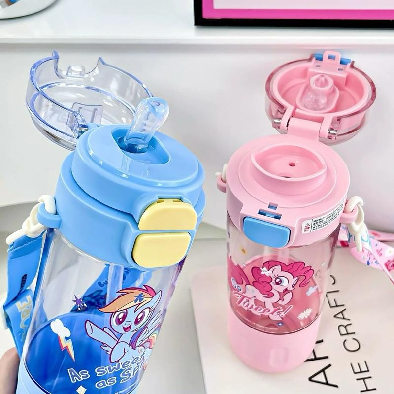 【台灣現貨🎁J&E比選物店】正版 小馬寶莉 580mL 背帶款 Tritan 雙飲式水壺 直飲 吸管 雙飲 水杯 水壺-細節圖3