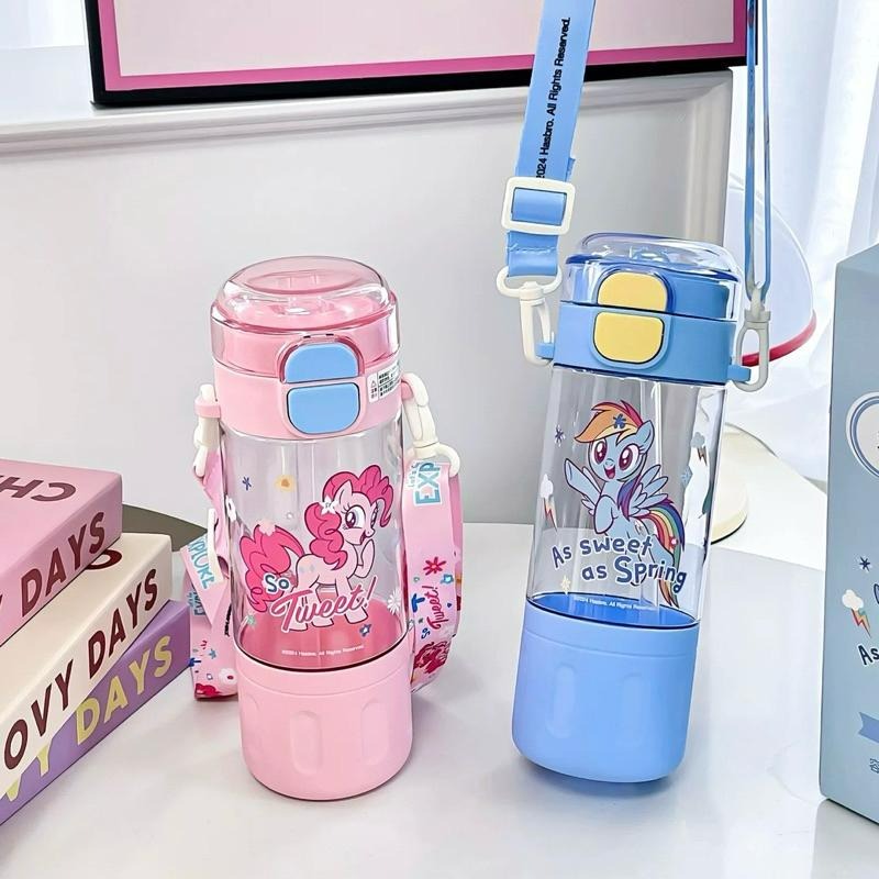 【台灣現貨🎁J&E比選物店】正版 小馬寶莉 580mL 背帶款 Tritan 雙飲式水壺 直飲 吸管 雙飲 水杯 水壺-細節圖4