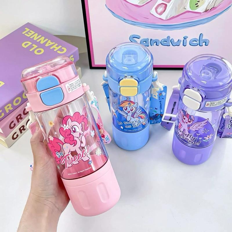 【台灣現貨🎁J&E比選物店】正版 小馬寶莉 580mL 背帶款 Tritan 雙飲式水壺 直飲 吸管 雙飲 水杯 水壺-細節圖7