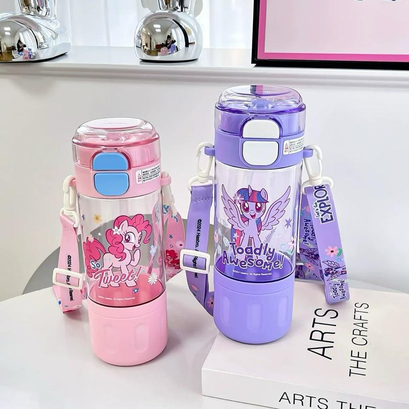 【台灣現貨🎁J&E比選物店】正版 小馬寶莉 580mL 背帶款 Tritan 雙飲式水壺 直飲 吸管 雙飲 水杯 水壺-細節圖8