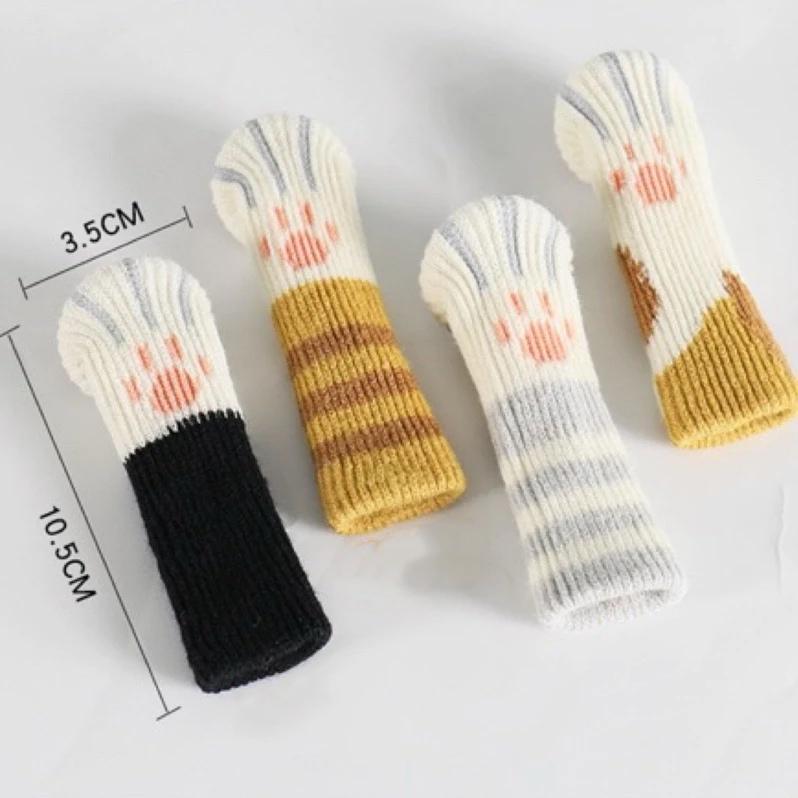 【台灣現貨🎁J&E比選物店】 貓掌椅腳套 一組四入 桌椅腳保護套 針織椅腳套 貓咪椅腳套 桌椅腳套 桌腳套 桌椅套-細節圖6