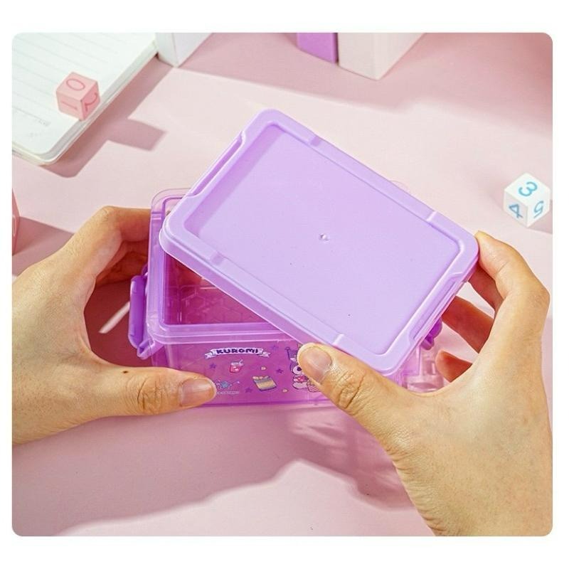 【台灣現貨🎁J&E比選物店】正版 三麗鷗 蠟筆小新 迷你款 疊疊收納盒 盒內贈送貼紙 收納盒 三層收納盒 桌面收納 收納-細節圖4