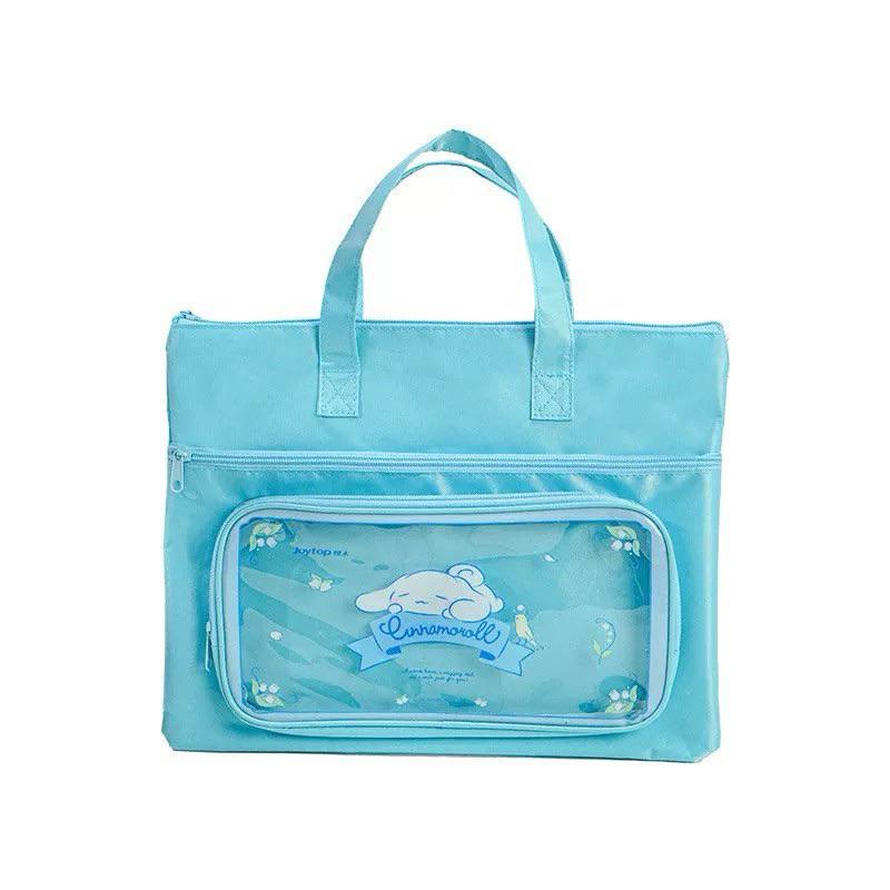 【台灣現貨🎁J&E比選物店】正版 三麗鷗 橫式 補習袋 大容量 帆布袋 文件袋 手提書包 手提袋 包包 提袋 手拎書包-細節圖2