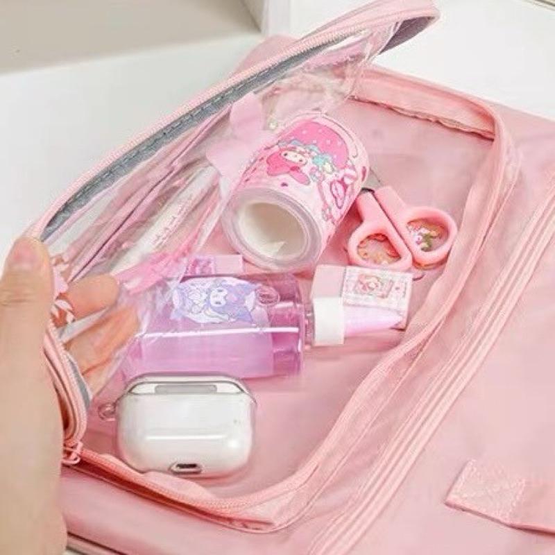 【台灣現貨🎁J&E比選物店】正版 三麗鷗 橫式 補習袋 大容量 帆布袋 文件袋 手提書包 手提袋 包包 提袋 手拎書包-細節圖3