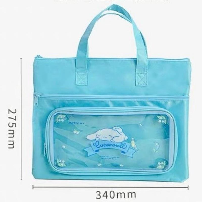 【台灣現貨🎁J&E比選物店】正版 三麗鷗 橫式 補習袋 大容量 帆布袋 文件袋 手提書包 手提袋 包包 提袋 手拎書包-細節圖9