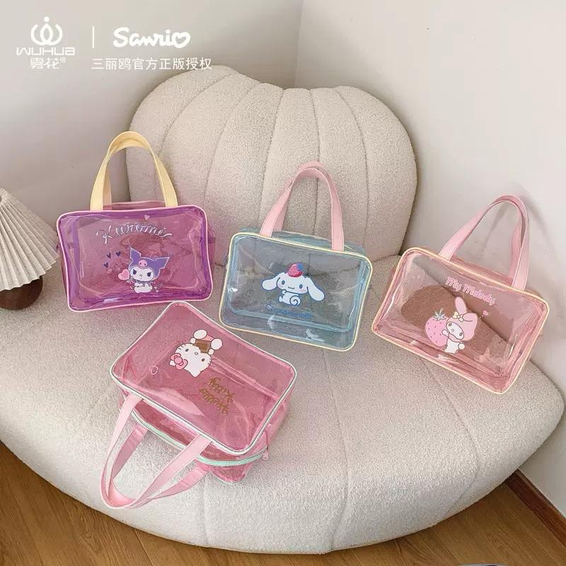 【台灣現貨🎁J&E比選物店】正版 三麗鷗 防水 透明果凍包 拉鍊包 玩水包包 防水包 透明包 玩沙 游泳 化妝包 盥洗包-細節圖2