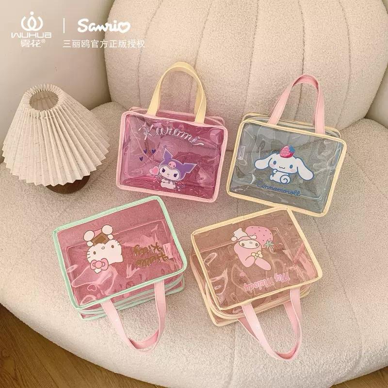 【台灣現貨🎁J&E比選物店】正版 三麗鷗 防水 透明果凍包 拉鍊包 玩水包包 防水包 透明包 玩沙 游泳 化妝包 盥洗包-細節圖3