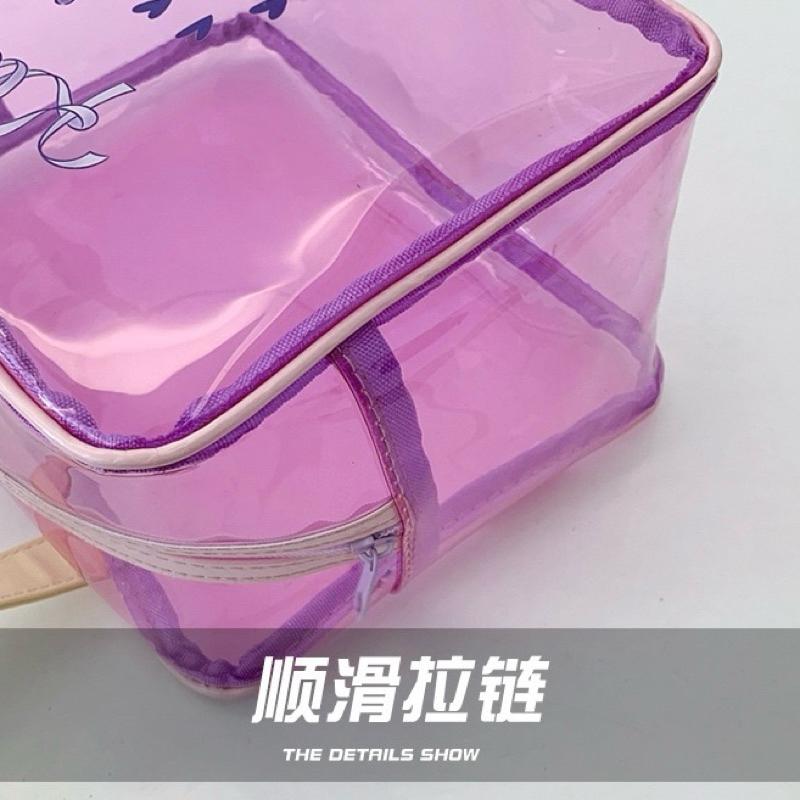【台灣現貨🎁J&E比選物店】正版 三麗鷗 防水 透明果凍包 拉鍊包 玩水包包 防水包 透明包 玩沙 游泳 化妝包 盥洗包-細節圖6