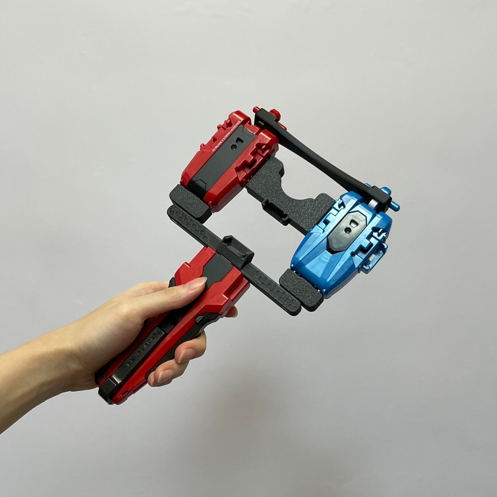 3D列印 戰鬥陀螺X 雙重 旋風發射器 轉接座 同時斜射平射 獨創角度可調 邊緣人 練習 實驗 雙發射器 軸心-細節圖4
