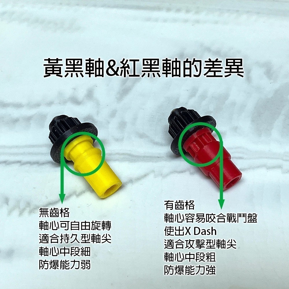黃黑軸 16齒 FB軸 彈性滾珠軸 副廠零件 相容於 戰鬥陀螺X X世代 金屬 軸心 防禦 軸心 3D列印-細節圖4