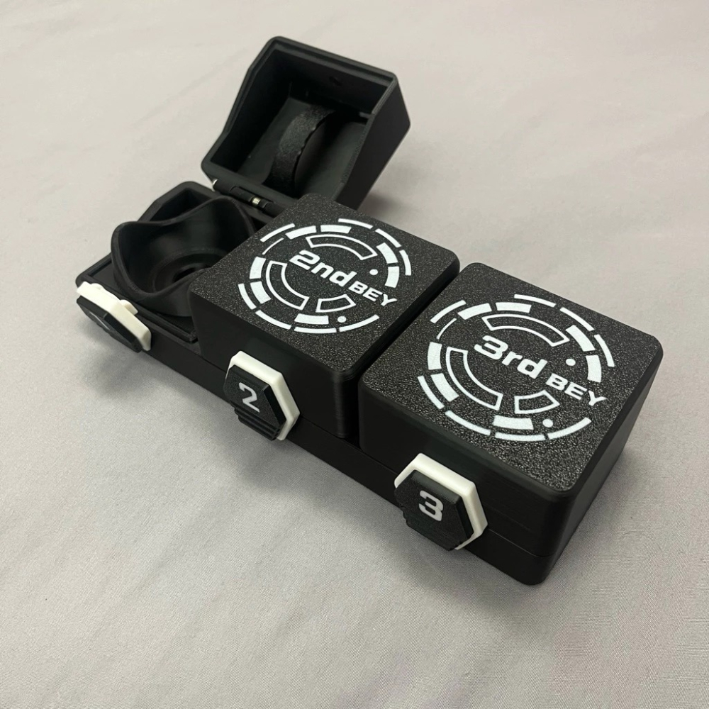 戰鬥陀螺對戰盒 戰鬥陀螺X X世代 BX-12 3V3 對戰盒 收納盒 自鎖彈蓋式設計 比賽必備 戰鬥陀螺盒 3D列印-細節圖3