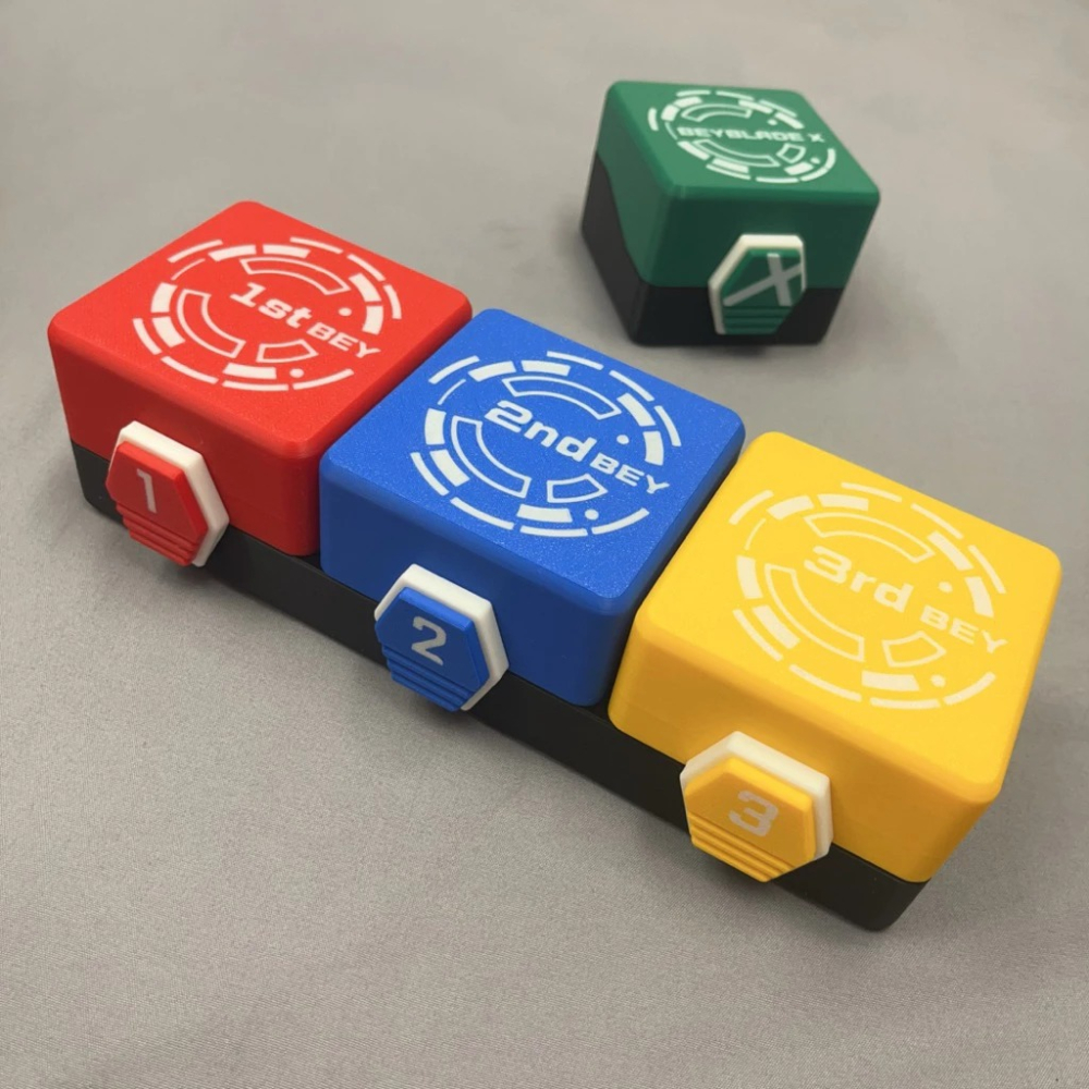 戰鬥陀螺對戰盒 戰鬥陀螺X X世代 BX-12 3V3 對戰盒 收納盒 自鎖彈蓋式設計 比賽必備 戰鬥陀螺盒 3D列印-細節圖8