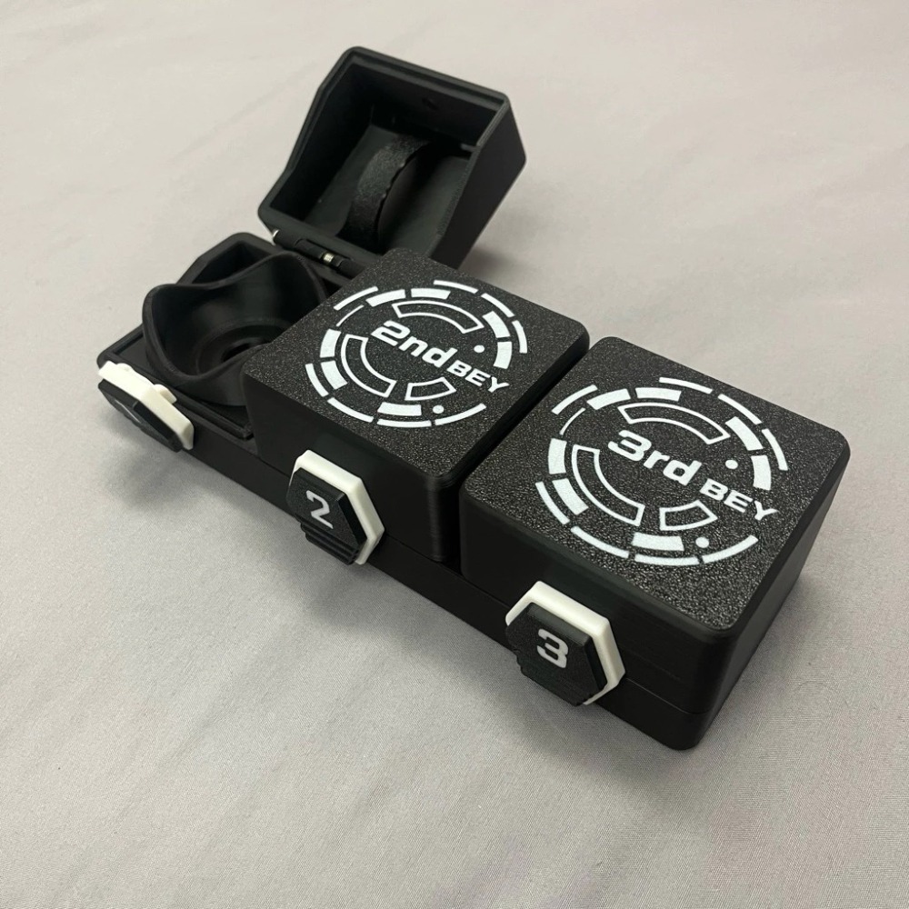 戰鬥陀螺對戰盒 戰鬥陀螺X X世代 BX-12 3V3 對戰盒 收納盒 自鎖彈蓋式設計 比賽必備 戰鬥陀螺盒 3D列印-細節圖4