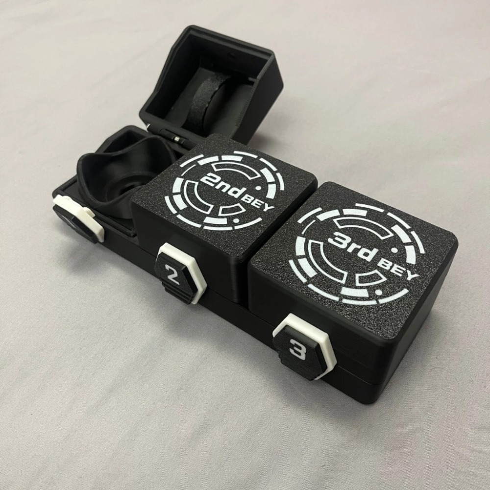 戰鬥陀螺對戰盒 戰鬥陀螺X X世代 BX-12 3V3 對戰盒 收納盒 自鎖彈蓋式設計 比賽必備 戰鬥陀螺盒 3D列印-規格圖7