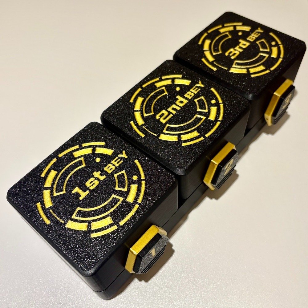 戰鬥陀螺對戰盒 戰鬥陀螺X X世代 BX-12 3V3 對戰盒 收納盒 自鎖彈蓋式設計 比賽必備 戰鬥陀螺盒 3D列印-規格圖7