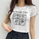 ♥️ AMY DRESS ♥️ 🎎韓國🎎 573-030402 正韓 Always英文印字短版上衣-規格圖11