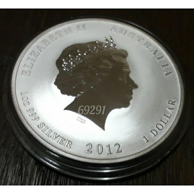 2012澳洲龍年銀幣一盎司，龍年銀幣，龍年套幣，銀幣，錢幣，紀念幣，幣～2012年龍年銀幣1盎司-細節圖2