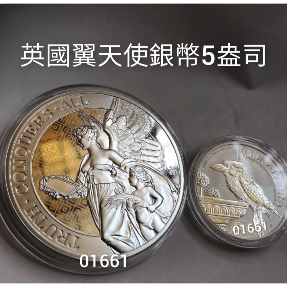 現貨～英國翼天使銀幣5盎司，銀幣，女王銀幣，紀念幣，錢幣，幣~英女王銀幣五盎司-細節圖4