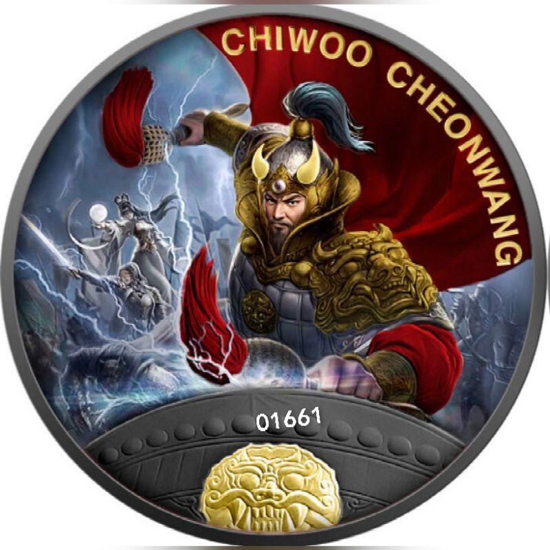 現貨款限量250枚黑釕鍍金夜光銀幣~韓國戰神銀幣一盎司，韓國銀幣，銀幣，幣，銀幣，錢幣~韓國戰神銀幣一盎司-細節圖3