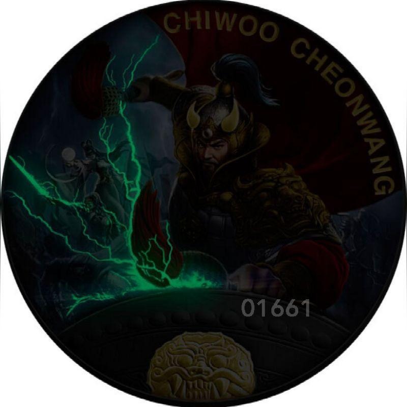 現貨款限量250枚黑釕鍍金夜光銀幣~韓國戰神銀幣一盎司，韓國銀幣，銀幣，幣，銀幣，錢幣~韓國戰神銀幣一盎司-細節圖5
