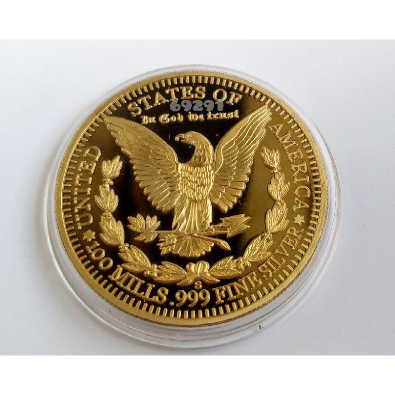 摩根金幣一盎司現貨~重29公克不保真當假的賣，金幣，黃金，金，幣，紀念幣，摩根～美國摩根金幣～非摩根銀幣-細節圖4