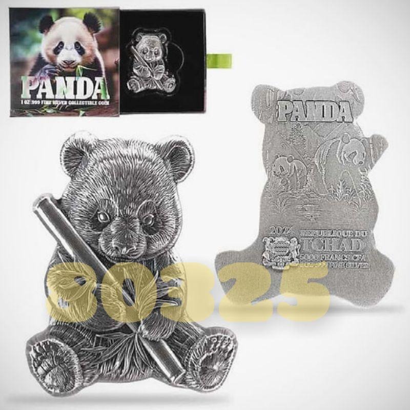 售6880元~熊貓銀幣一盎司，熊貓銀幣，貓熊銀幣，熊貓銀雕，銀雕，銀幣，錢幣，紀念幣，幣~熊貓銀幣1盎司-細節圖6