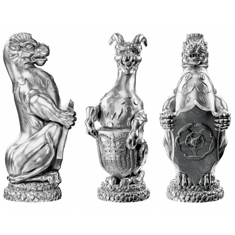 售價30萬元~英女王10大神獸立體銀雕~限量100組，錢幣，紀念幣，銀幣，幣~英女王神獸銀雕10獸版~10大神獸立體銀雕-細節圖6